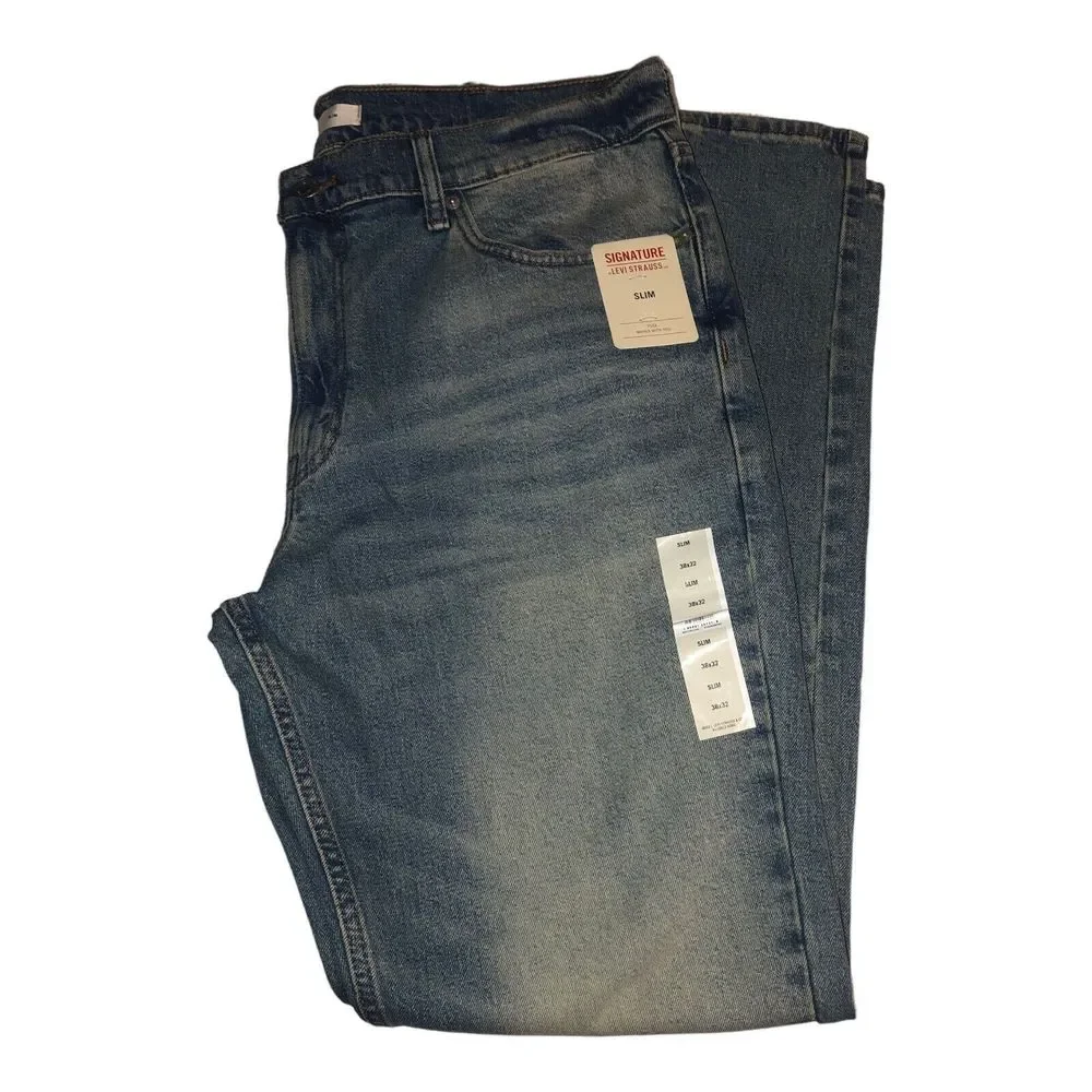Signature by Levi Strauss Slim Fit Denim Jeans Mens Size 38X30 - Picture 8 of 14